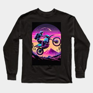 Cyber Future Dirt Bike With Neon Colors Long Sleeve T-Shirt